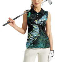 Aotearoa Maori Mahuru Women Sleeveless Polo Shirt Spring Time - Paua Shell Green LT7 - Polynesian Pride