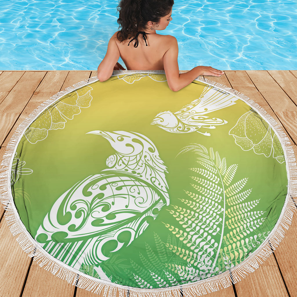 Aotearoa Maori Mahuru Tui With Pikawakawa Beach Blanket Spring Time LT7 - Polynesian Pride
