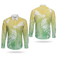Aotearoa Maori Mahuru Tui With Pikawakawa Couples Matching Puletasi and Long Sleeve Button Shirt Spring Time LT7 - Polynesian Pride