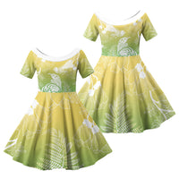 Aotearoa Maori Mahuru Tui With Pikawakawa Family Matching Tank Maxi Dress and Hawaiian Shirt Spring Time LT7 Daughter's Dress Green - Polynesian Pride