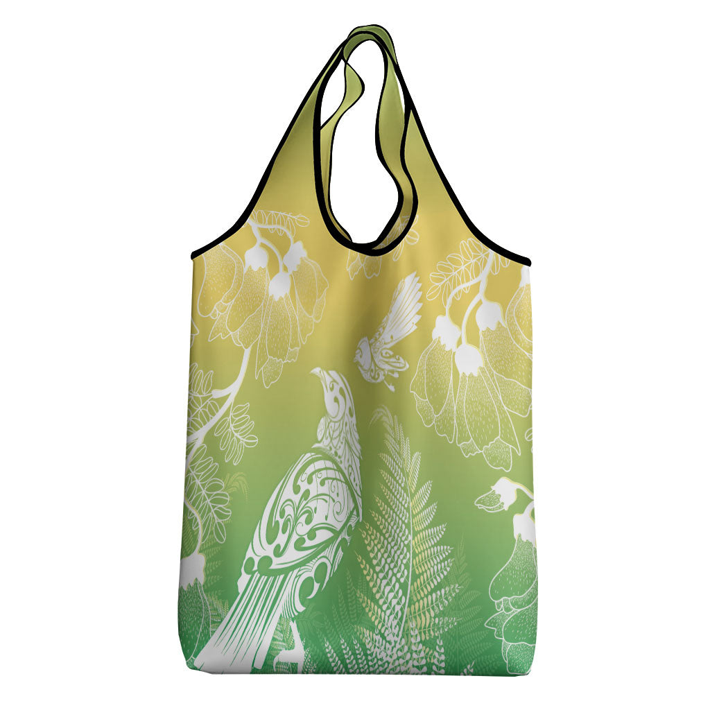 Aotearoa Maori Mahuru Tui With Pikawakawa Grocery Bag Spring Time LT7 - Polynesian Pride