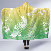 Aotearoa Maori Mahuru Tui With Pikawakawa Hooded Blanket Spring Time LT7 One Size Green - Polynesian Pride