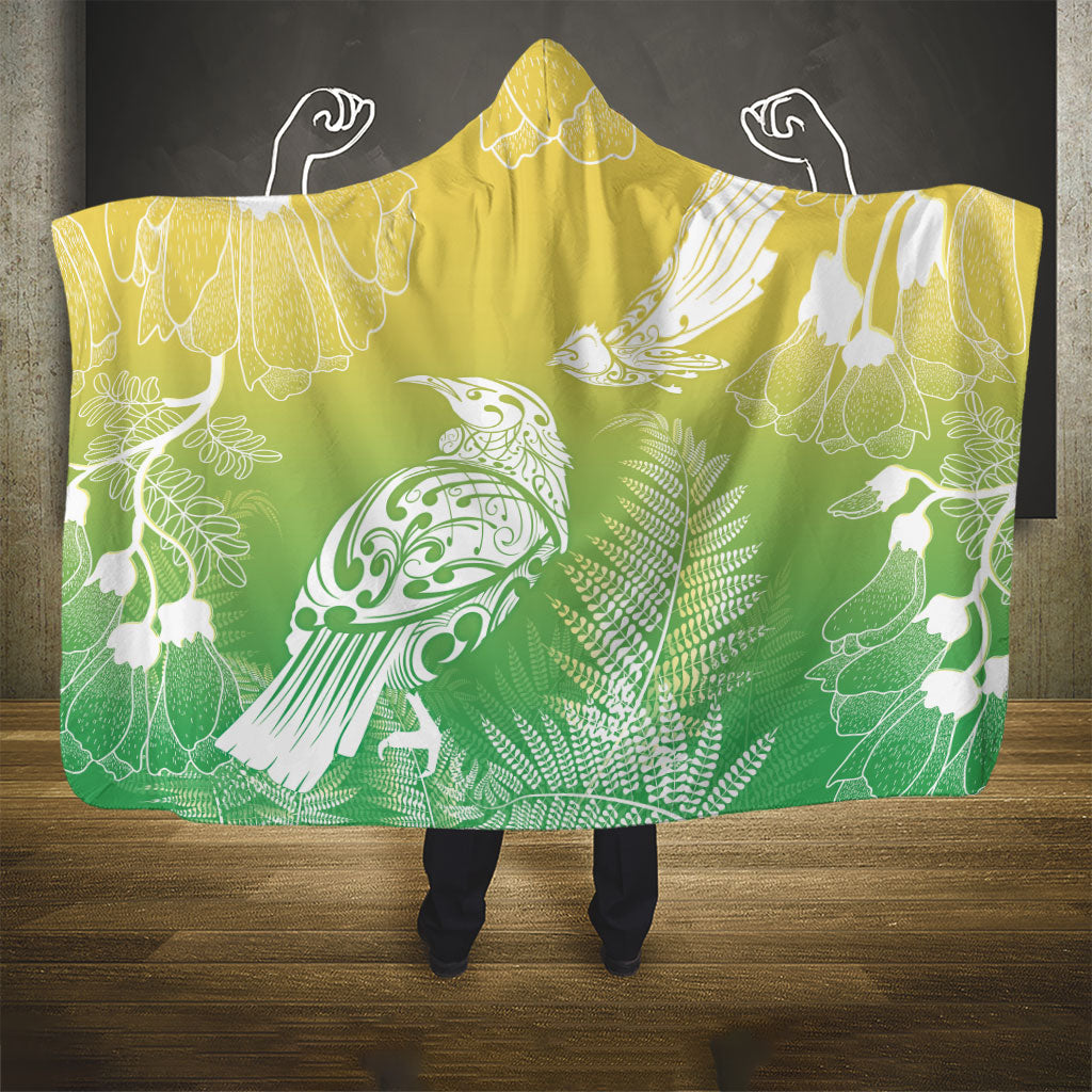 Aotearoa Maori Mahuru Tui With Pikawakawa Hooded Blanket Spring Time LT7 - Polynesian Pride
