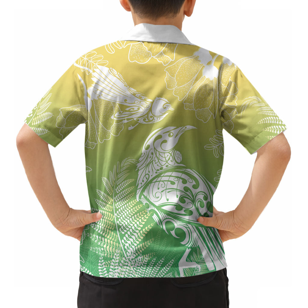 Aotearoa Maori Mahuru Tui With Pikawakawa Kid Hawaiian Shirt Spring Time LT7 - Polynesian Pride