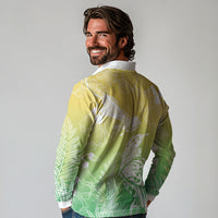 Aotearoa Maori Mahuru Tui With Pikawakawa Long Sleeve Polo Shirt Spring Time LT7 - Polynesian Pride