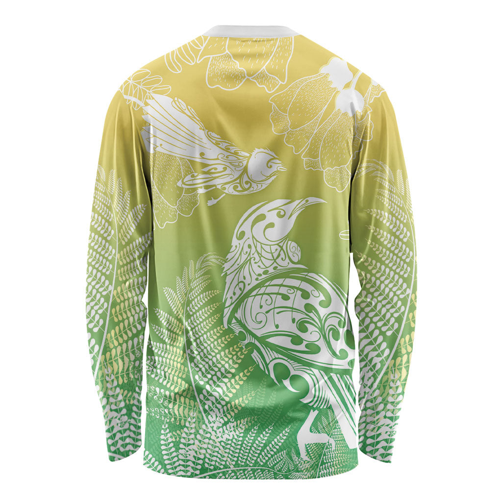 Aotearoa Maori Mahuru Tui With Pikawakawa Long Sleeve Shirt Spring Time LT7 - Polynesian Pride