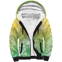 Aotearoa Maori Mahuru Tui With Pikawakawa Sherpa Hoodie Spring Time LT7 Unisex Green - Polynesian Pride