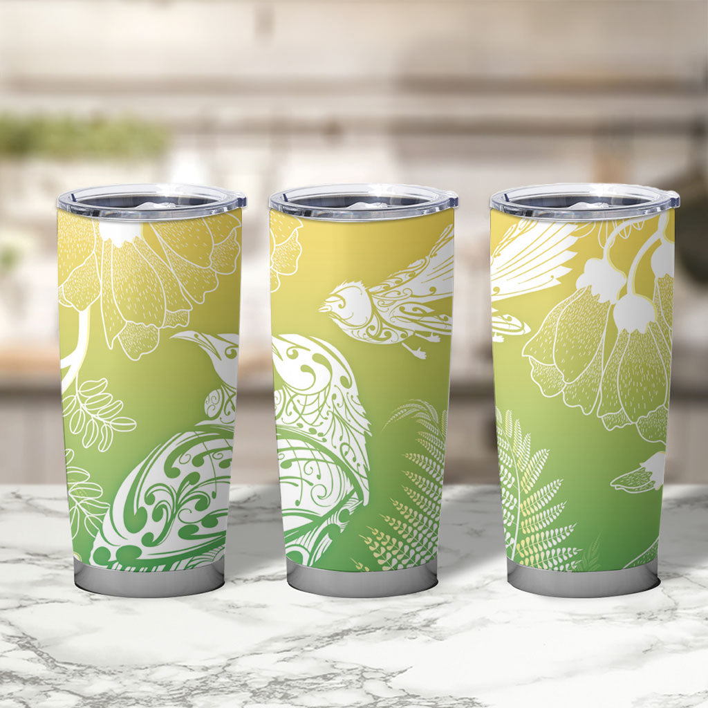 Aotearoa Maori Mahuru Tui With Pikawakawa Tumbler Cup Spring Time LT7 - Polynesian Pride