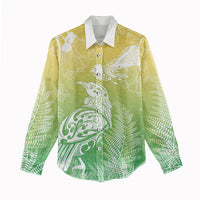 Aotearoa Maori Mahuru Tui With Pikawakawa Women Casual Shirt Spring Time LT7 - Polynesian Pride