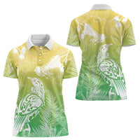 Aotearoa Maori Mahuru Tui With Pikawakawa Women Polo Shirt Spring Time LT7 - Polynesian Pride