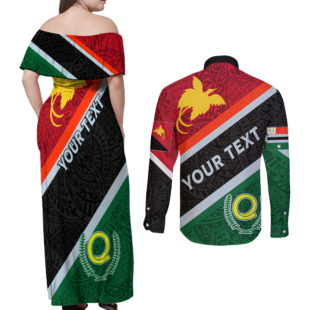 personalised-penama-and-papua-new-guinea-day-couples-matching-off-shoulder-maxi-dress-and-long-sleeve-button-shirts-emblem-mix-style