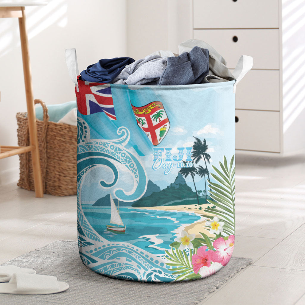 Bula Fiji Seascape Laundry Basket Fiji Day - Islands Heritage