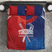 TokoUso Tonga and Samoa Bedding Set Warriors War Clubs LT7 Blue Red - Polynesian Pride