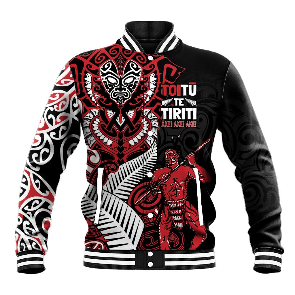 Aotearoa Toitu Te Tiriti Baseball Jacket Whakairo Wheku