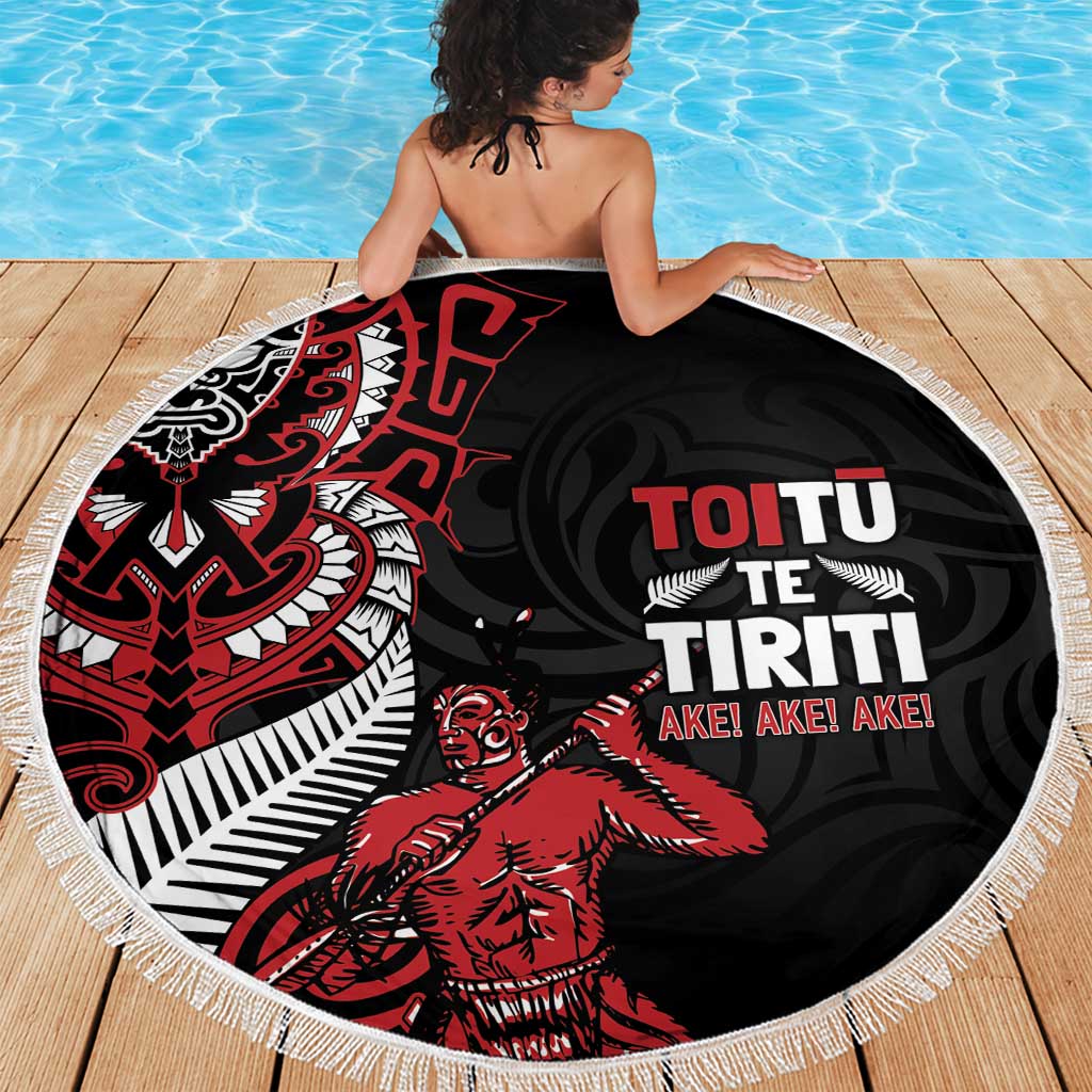 Aotearoa Toitu Te Tiriti Beach Blanket Whakairo Wheku