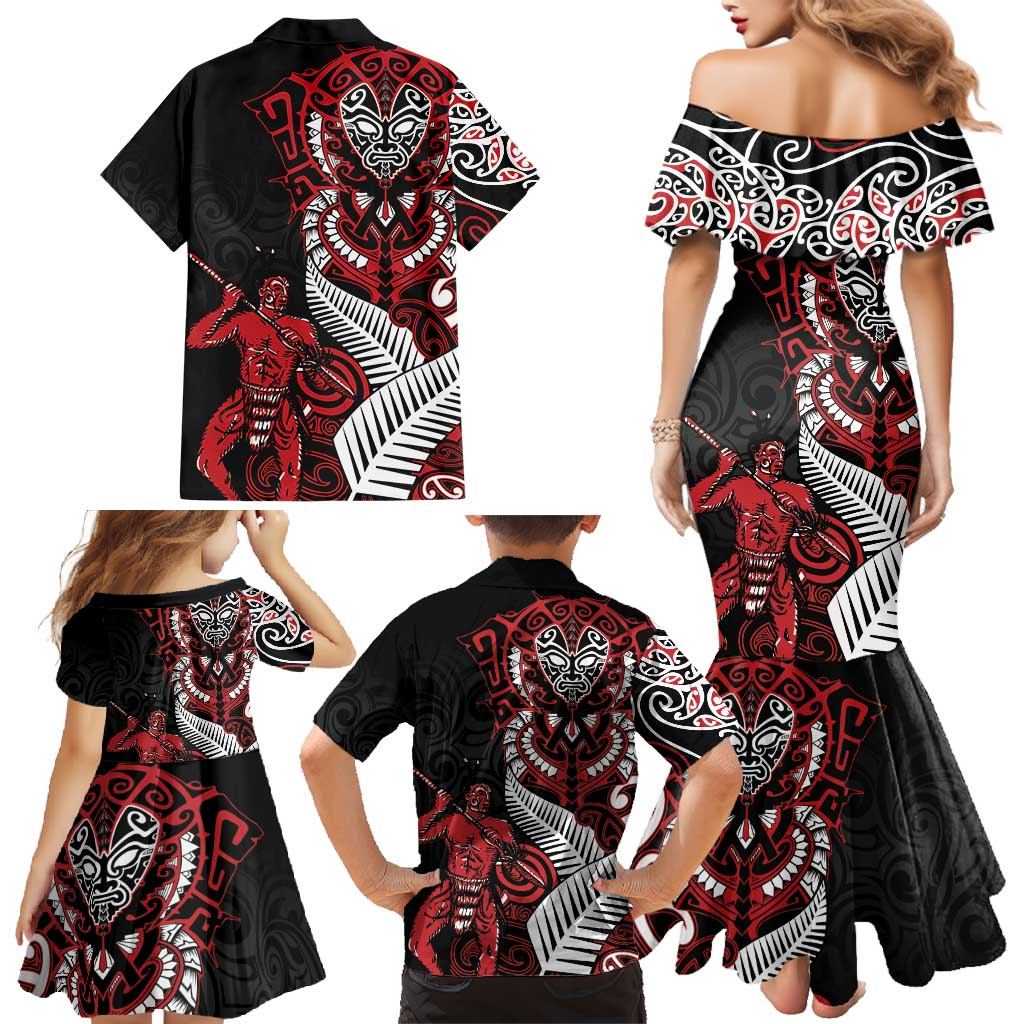 Aotearoa Toitu Te Tiriti Family Matching Mermaid Dress and Hawaiian Shirt Whakairo Wheku