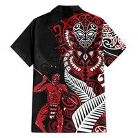 Aotearoa Toitu Te Tiriti Family Matching Short Sleeve Bodycon Dress and Hawaiian Shirt Whakairo Wheku