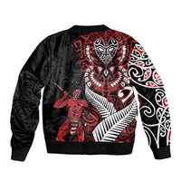 Aotearoa Toitu Te Tiriti Sleeve Zip Bomber Jacket Whakairo Wheku