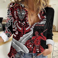 Aotearoa Toitu Te Tiriti Women Casual Shirt Whakairo Wheku