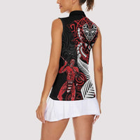 Aotearoa Toitu Te Tiriti Women Sleeveless Polo Shirt Whakairo Wheku