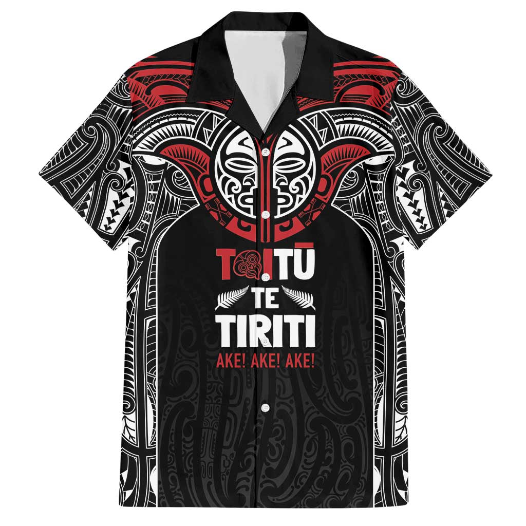 Aotearoa Maori Personalized Family Matching Short Sleeve Bodycon Dress and Hawaiian Shirt Toitu Te Tiriti Ake! Ake! Ake!