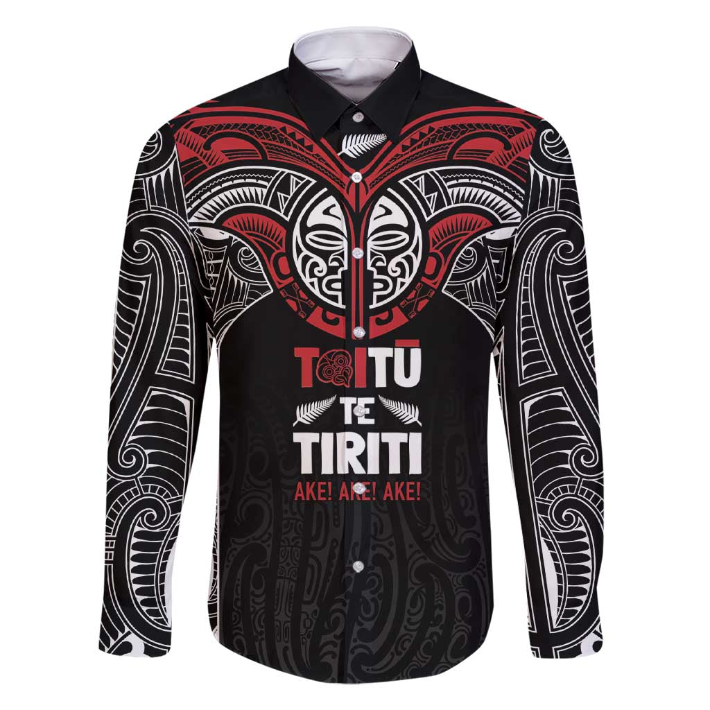 Aotearoa Maori Personalized Family Matching Short Sleeve Bodycon Dress and Hawaiian Shirt Toitu Te Tiriti Ake! Ake! Ake!