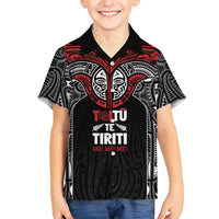 Aotearoa Maori Personalized Kid Hawaiian Shirt Toitu Te Tiriti Ake! Ake! Ake!