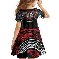 Aotearoa Maori Personalized Kid Short Sleeve Dress Toitu Te Tiriti Ake! Ake! Ake!