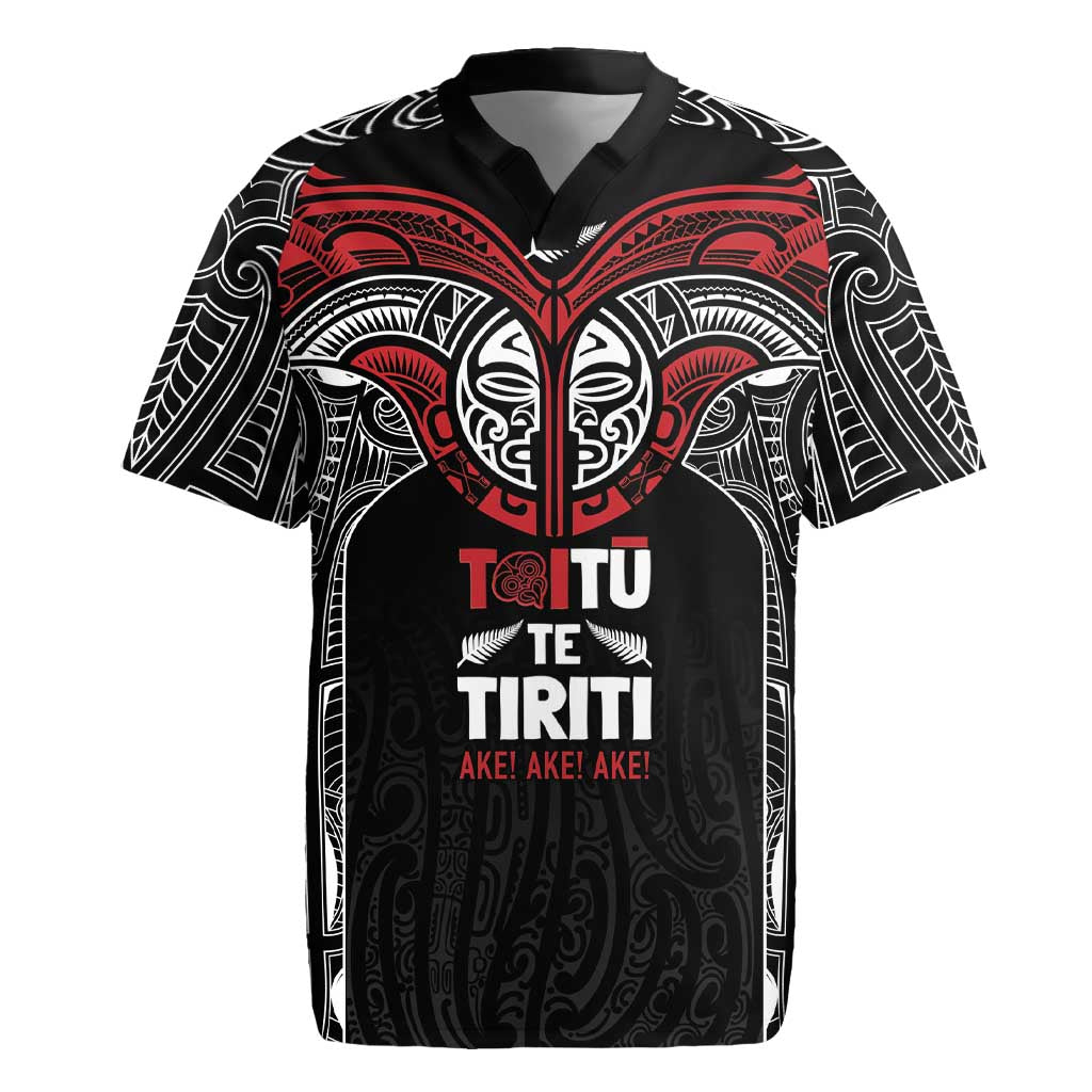 Aotearoa Maori Personalized Rugby Jersey Toitu Te Tiriti Ake! Ake! Ake!