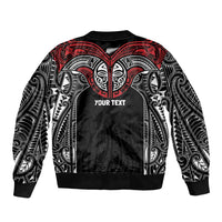 Aotearoa Maori Personalized Sleeve Zip Bomber Jacket Toitu Te Tiriti Ake! Ake! Ake!