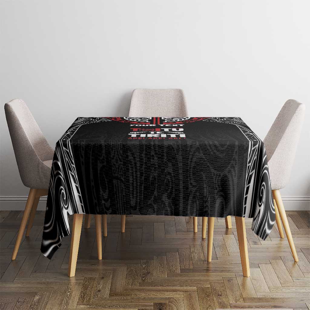 Aotearoa Maori Personalized Tablecloth Toitu Te Tiriti Ake! Ake! Ake!