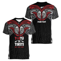 Aotearoa Maori Personalized Women V-Neck T-Shirt Toitu Te Tiriti Ake! Ake! Ake! LT7 - Polynesian Pride