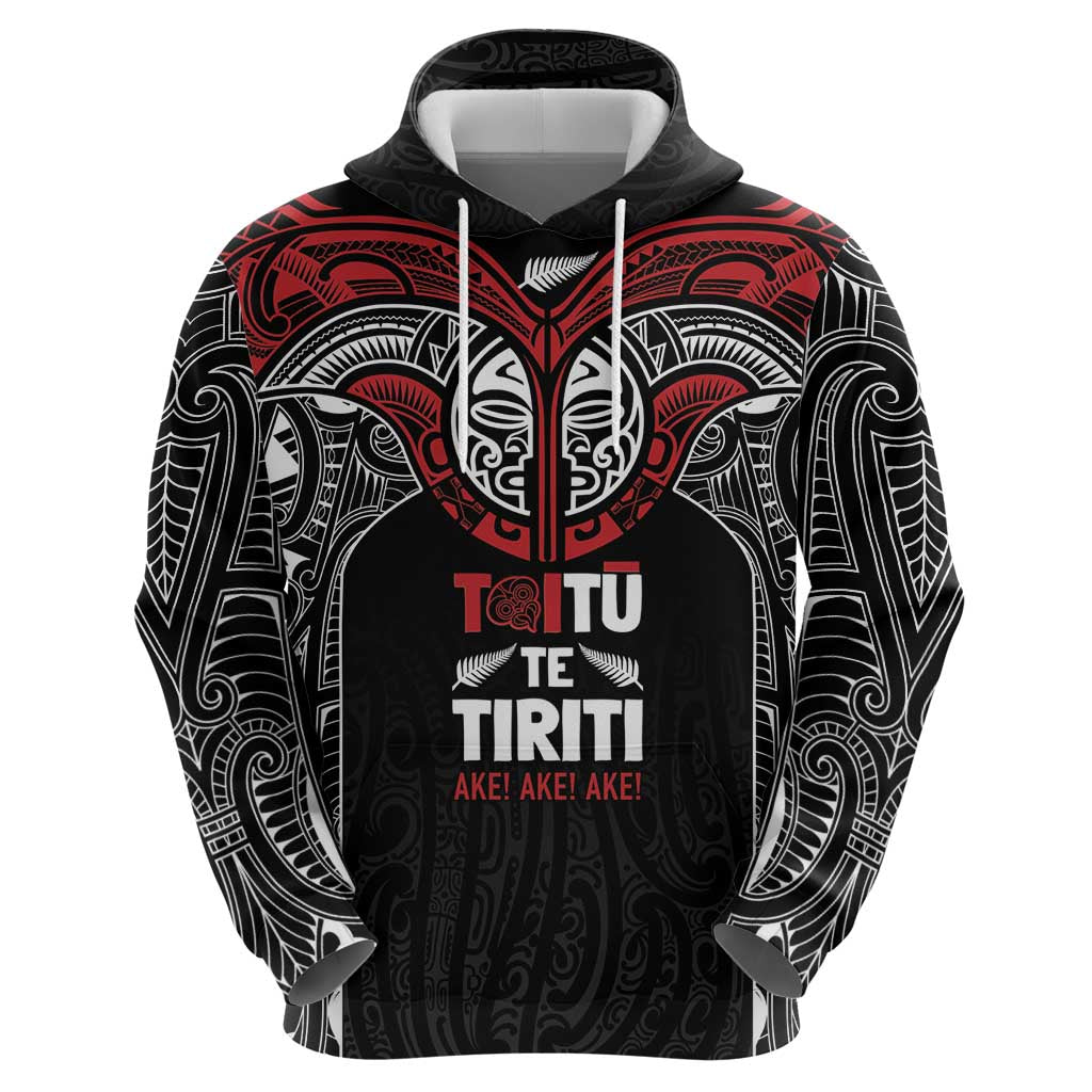Aotearoa Maori Personalized Zip Hoodie Toitu Te Tiriti Ake! Ake! Ake!