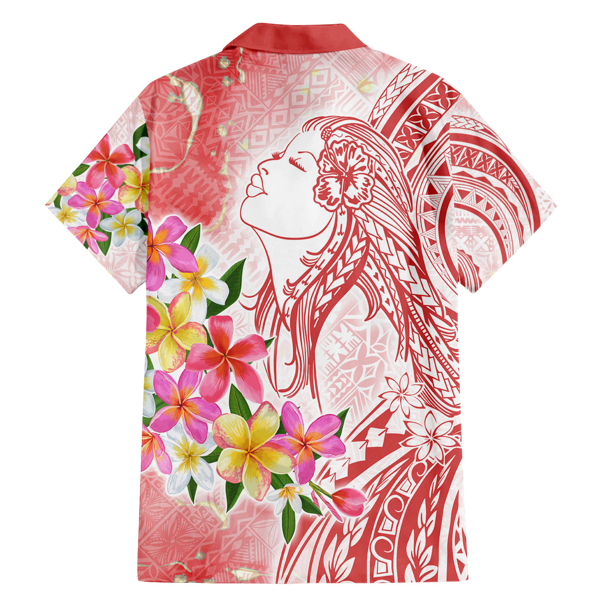 Polynesian Women's Day Wahine Family Matching Off Shoulder Maxi Dress and Hawaiian Shirt Plumeria Marble Glaze - Pink LT7 - Polynesian Pride