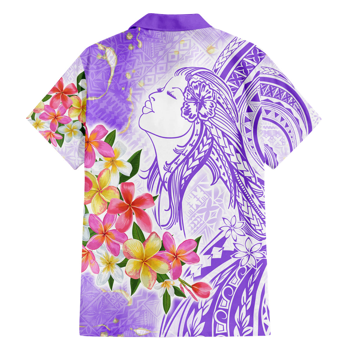 Polynesian Women's Day Wahine Family Matching Tank Maxi Dress and Hawaiian Shirt Plumeria Marble Glaze - Purple LT7 - Polynesian Pride