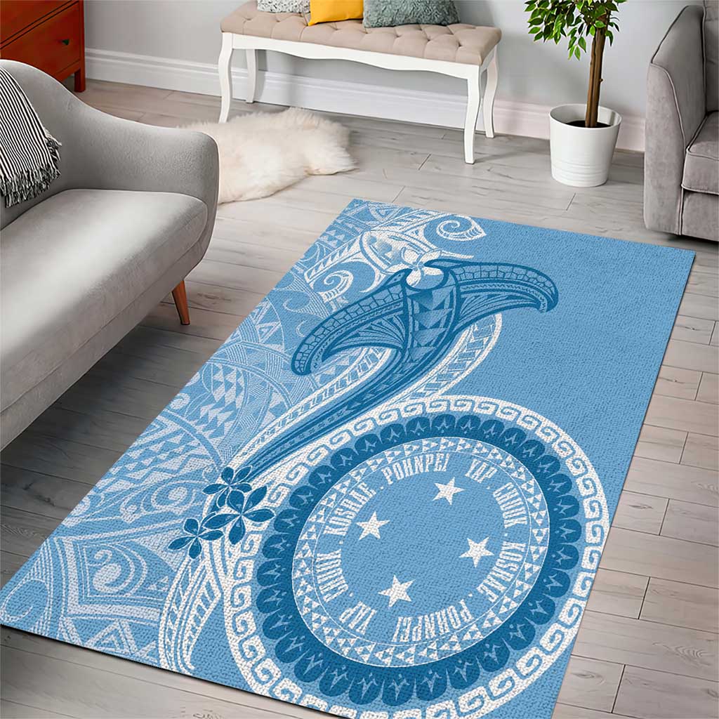 Micronesia FSM Area Rug Shark and Manta Classic Style