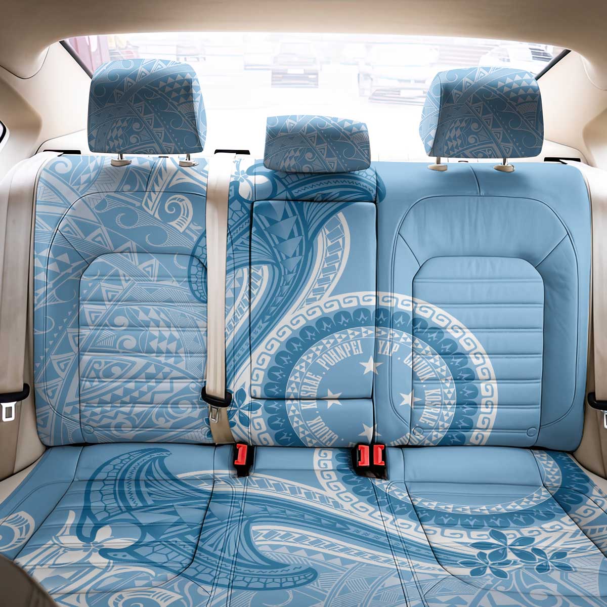 Micronesia FSM Back Car Seat Cover Shark and Manta Classic Style
