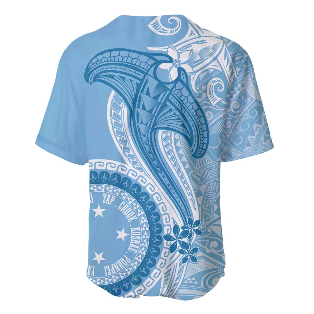Micronesia FSM Baseball Jersey Shark and Manta Classic Style