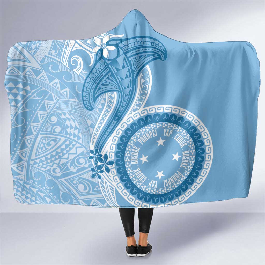 Micronesia FSM Hooded Blanket Shark and Manta Classic Style
