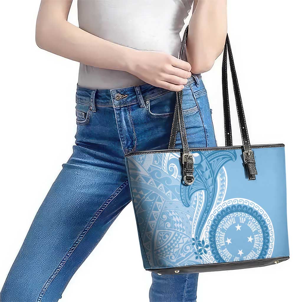Micronesia FSM Leather Tote Bag Shark and Manta Classic Style