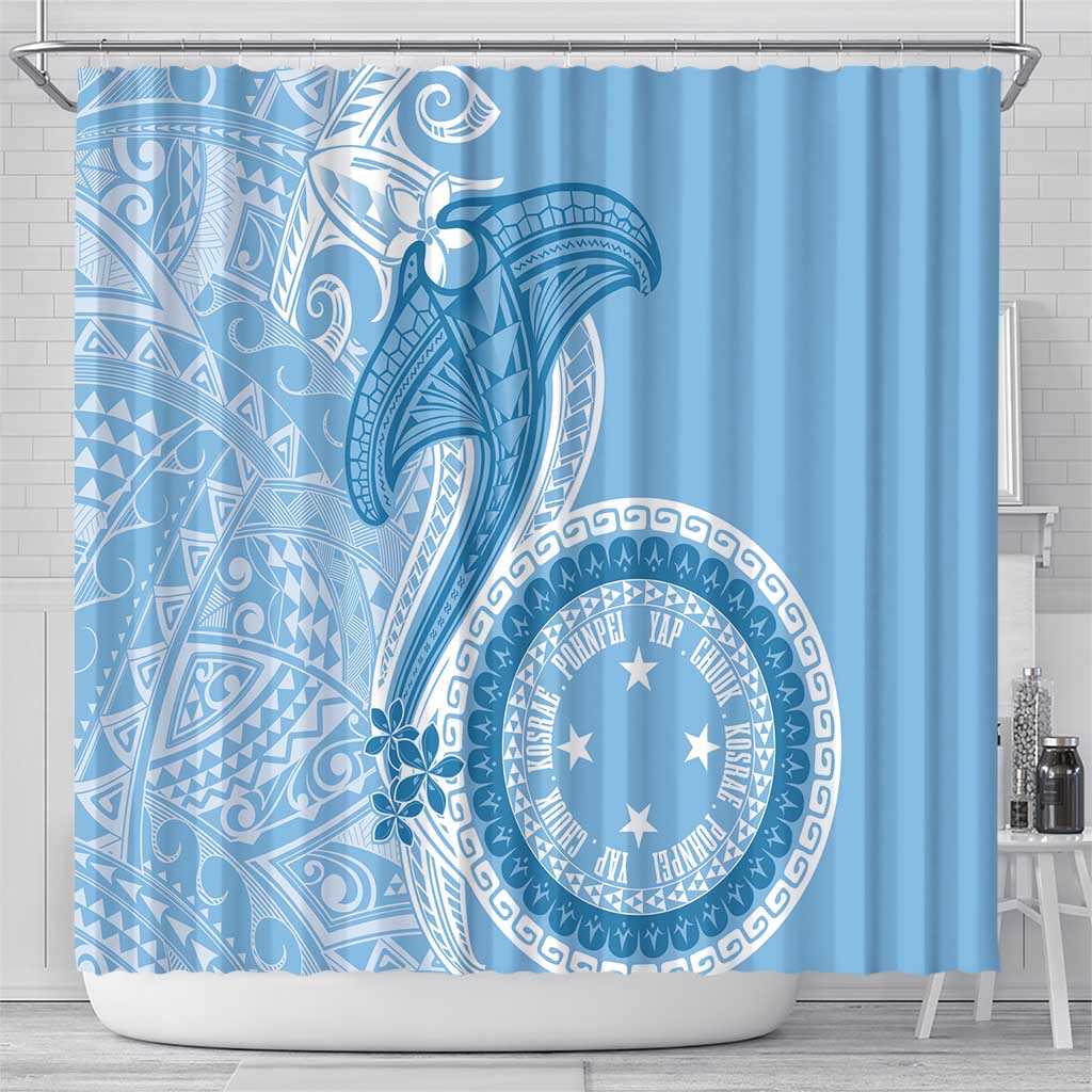 Micronesia FSM Shower Curtain Shark and Manta Classic Style