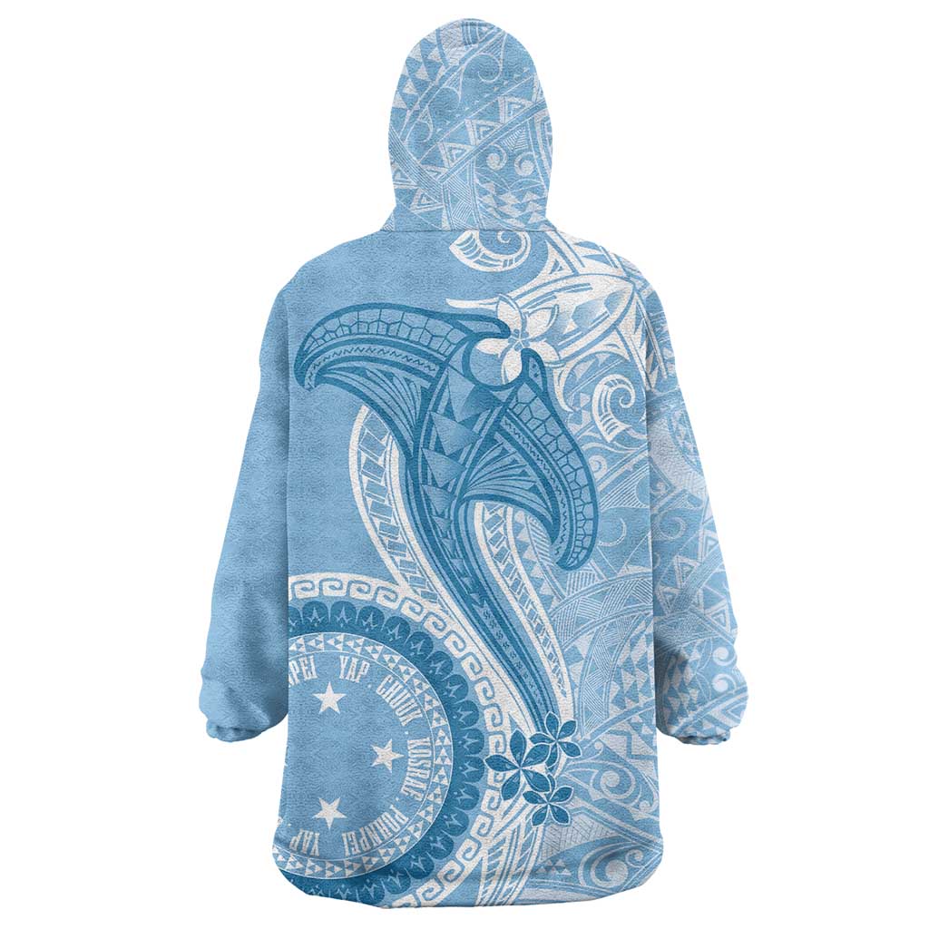 Micronesia FSM Wearable Blanket Hoodie Shark and Manta Classic Style