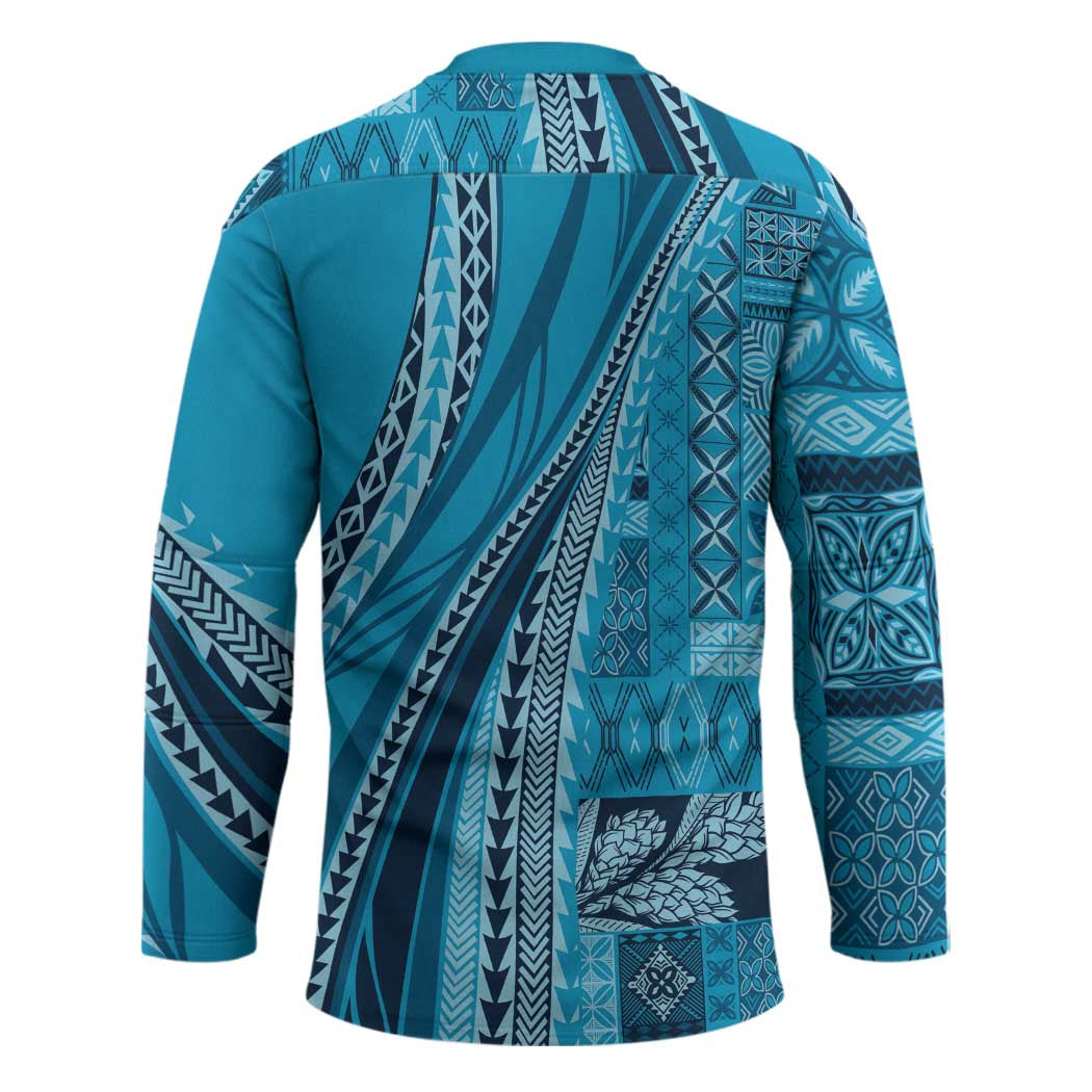 Pasifika Women's Day - Samoa Siapo Malu Tattoo Inspired Hockey Jersey Turquoise