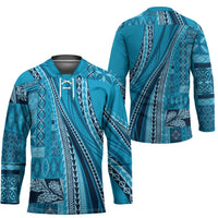 Pasifika Women's Day - Samoa Siapo Malu Tattoo Inspired Hockey Jersey Turquoise