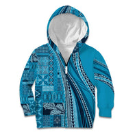 Pasifika Women's Day - Samoa Siapo Malu Tattoo Inspired Kid Hoodie Turquoise