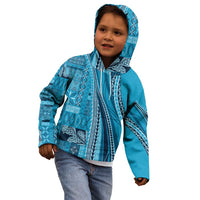 Pasifika Women's Day - Samoa Siapo Malu Tattoo Inspired Kid Hoodie Turquoise