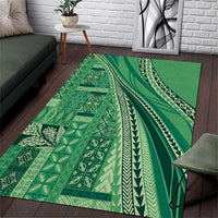 Pasifika Women's Day - Samoa Siapo Malu Tattoo Inspired Area Rug Jade LT7 Jade - Polynesian Pride