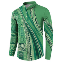Pasifika Women's Day - Samoa Siapo Malu Tattoo Inspired Button Sweatshirt Jade