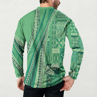 Pasifika Women's Day - Samoa Siapo Malu Tattoo Inspired Button Sweatshirt Jade