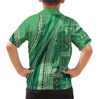Pasifika Women's Day - Samoa Siapo Malu Tattoo Inspired Family Matching Summer Maxi Dress and Hawaiian Shirt Jade LT7 - Polynesian Pride
